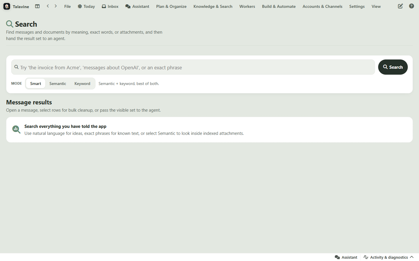 Talavine search screenshot